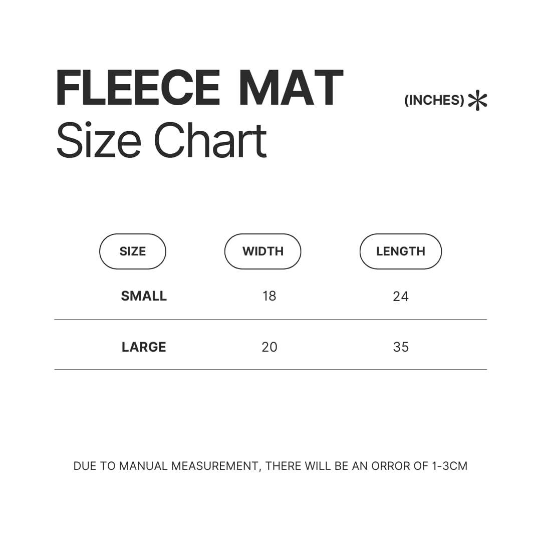 Fleece Mat Size Chart - Greys Anatomy Store