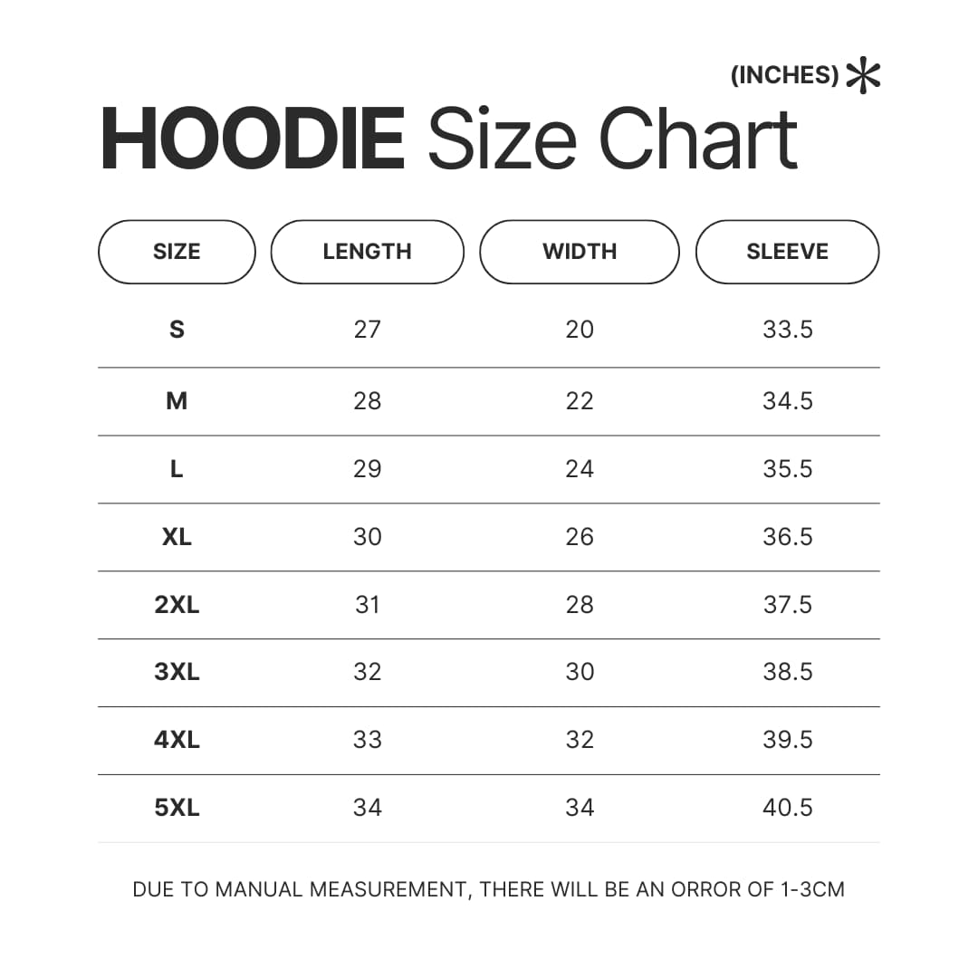 Hoodie Size Chart - Greys Anatomy Store