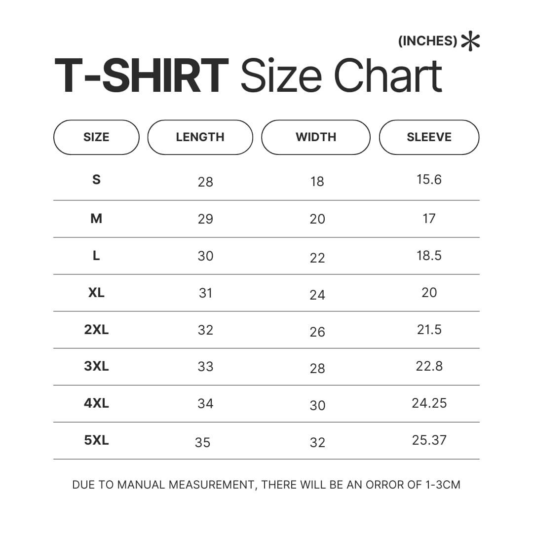 T shirt Size Chart - Greys Anatomy Store